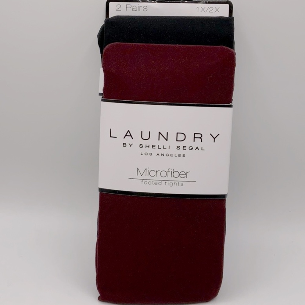 LAUNDRY Shelli Segal 2 pairs Footed Tights - Picture 3 of 4